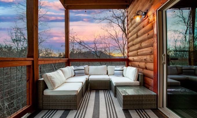 Sevierville Cabin | Luxe Lodge -View, Heated Pool, Hot Tub, Games!