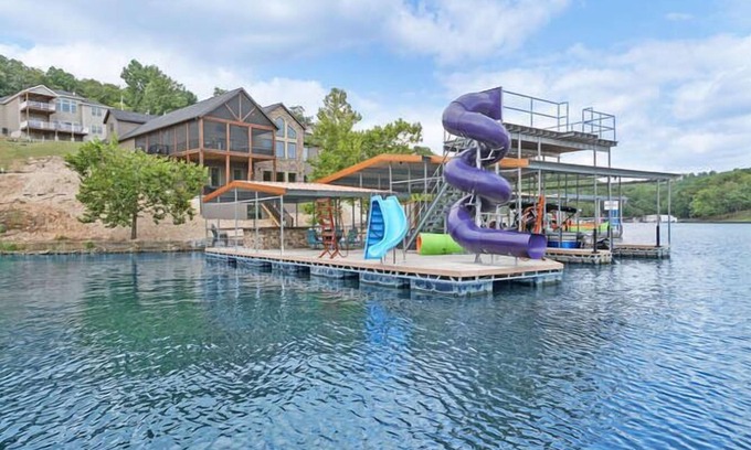 Linn Creek House | Luxury Home on Cove with Boat Slips, Waterslides, and Jump Deck
