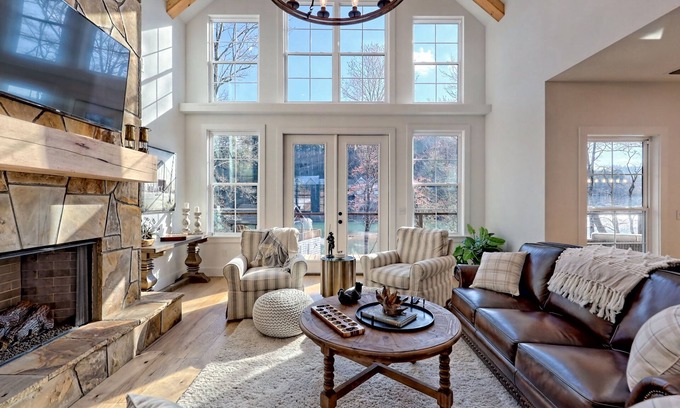 Lakemont House | Luxury Lake Rabun Waterfront 6 bedroom home, loft, hot tub, fire pit, water toys