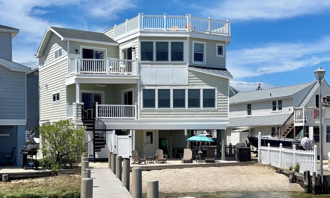 Ship Bottom House | Luxury LBI Waterfront Home With Dock. Perfect for Boat Owners!