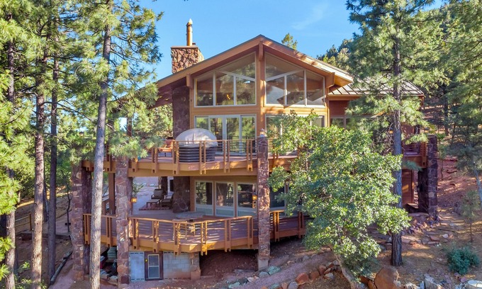 Pine House | Luxury Mountain Retreat, Pine, AZ: Top Amenities, Backs Forest, Stunning Views