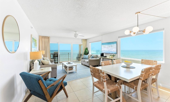 Satellite Beach Condo | Luxury Oceanfront Penthouse: Heated Pool + Hot Tub & Private Balconies 🌅