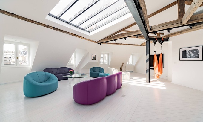 L'Europe Apartment | Luxury Penthouse apartment Paris with glass rooftop, 6/7 guests