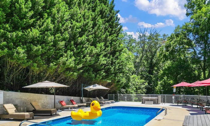 Asheville Apartment | LUXURY STEAMPUNK SUITE ~ POOL ~ HOT-TUB ~ DTWN AVL 2M ~ WILDLIFE ~ RURAL