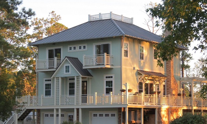 Oriental House | Luxury Waterfront coastal home Amazing water view!