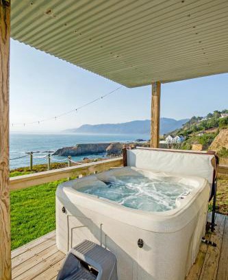 Shelter Cove Apartment | Magnificent Oceanview by OceanviewHotTubs Oceanfront! Shelter Cove, CA Tesla EV station