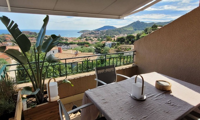 Collioure Apartment | Magnificent T3 with panoramic sea view.