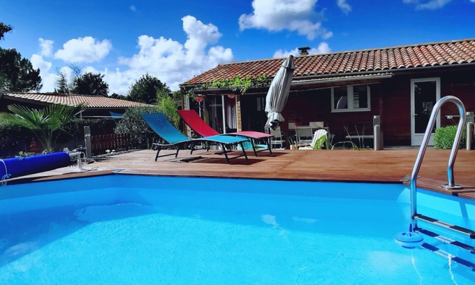 Linxe House | MAISON/PISCINE Private 4/6 pers.65m°, Private garden, 9and12 kms beach ocean, lake
