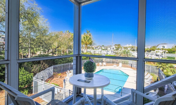 Isle of Palms Condo | Majestic Views of IOP Marina, Morgan Creek and Our Community Pool & Sundeck! 10 Min Walk to Beach!