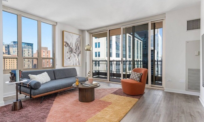 Rush and Division Apartment | Michigan Ave 2BR: Balcony, Exclusive Access