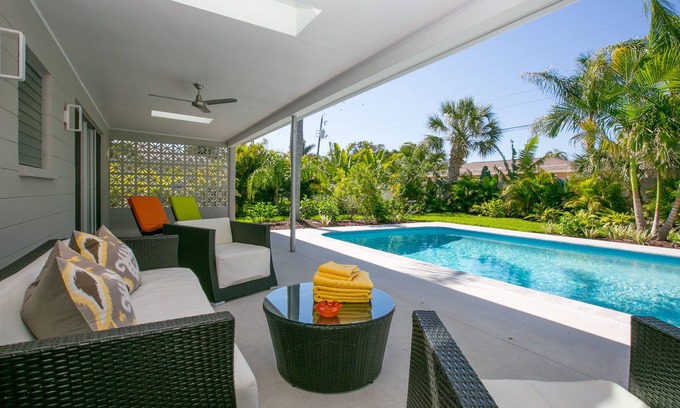 Venice House | Mid Century Modern home with salt water heated pool near beach