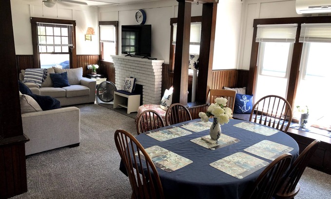 Geneva-on-the-Lake Cottage | Middle of the strip! Lake Escape TOO, Sleeps 11, on private lane with lake view.