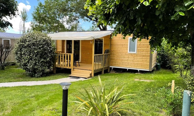 Soreze House | Mobilheim Holz Komfort 29m2 - 2 Schlafzimmer - überdachte Terrasse - TV 4 persons