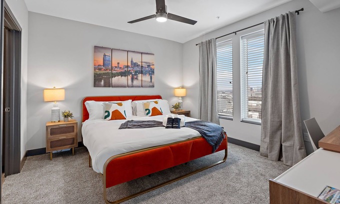 West End Apartment | Modern 2BR/2BA Midtown Nashville apartment in a luxury building near Centennial Park, the Parthenon, and Downtown. Enjoy skyline views, a full kitchen, and top-tier amenities—perfect for exploring Music City in style and comfort.
