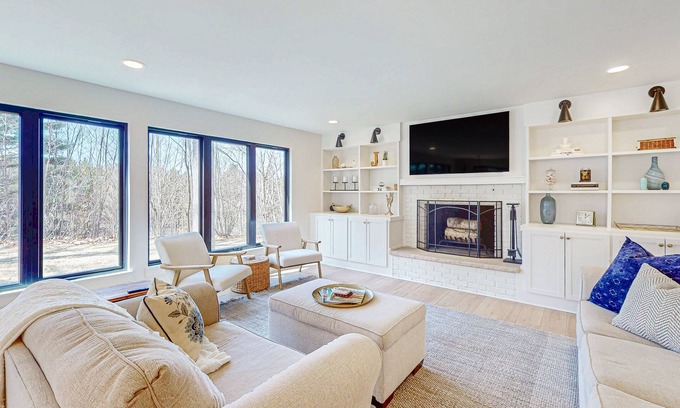 Bellaire House | Modern Home in the woods w/a large patio, gas grill, & near the lake
