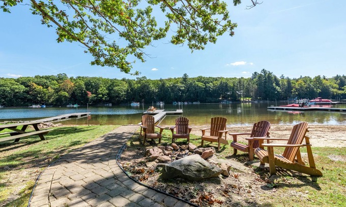 Oakland House | Modern Lakehouse w/Dock, Fire Pit, Hot Tub