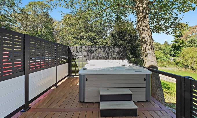 Versailles House | Modern Waterfront Retreat with Hot Tub & Pond Views/Pet-Friendly!