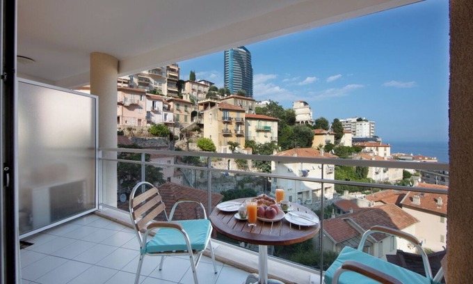 French Riviera Apartment | Monaco, sea view, bright studio with balcony