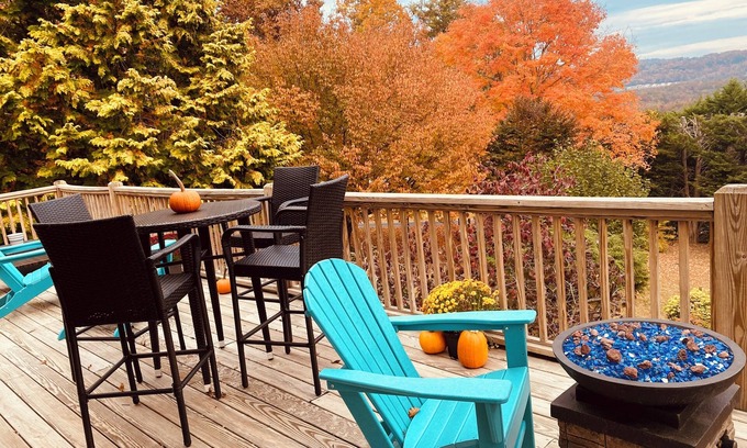 Hendersonville House | Mountain view, deck, sunroom, grill, wood burning fireplace, dogs welcome!