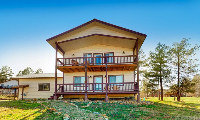 Pagosa Hills House | Mountain view home close to downtown with great deck, firepit, WiFi, & W/D