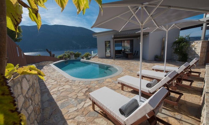 Evgiros Villa | Mr Grey luxury villa is a modern with its own private beach