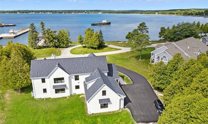 Baileys Harbor House | New Build Baileys Harbor-sunset view and pool table