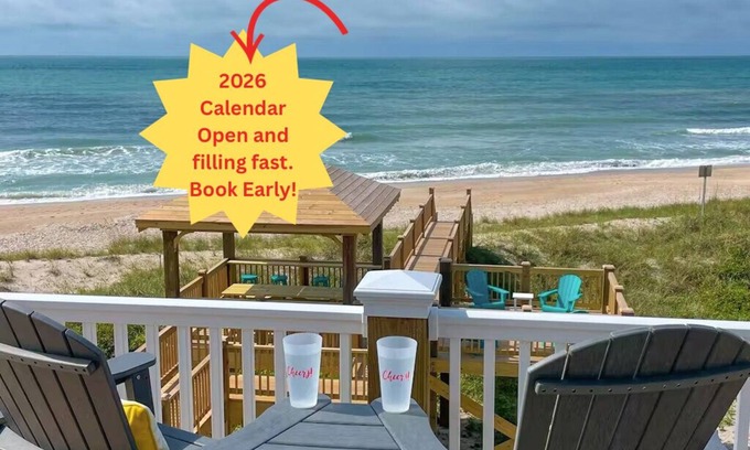 North Topsail Beach House | New Oceanfront Home, Elevator, Private Beach Access, Gazebo & Sun Deck at Dune