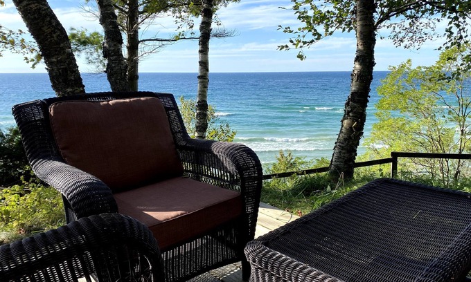 Manistee House | NEW Scenic Lake Michigan House w/Direct Access to Private Beach