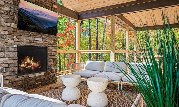 Wears Valley Cabin | New secluded cabin with private swim spa! Outdoor Living, Game Room, *NEW*