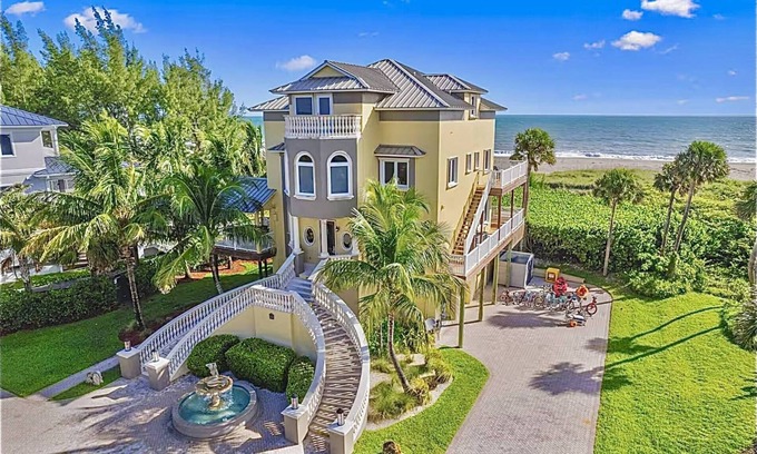 Fort Pierce House | Newly Listed Ocean-Front-to-River-Front 6 BR Beach House Estate; w/Elevator.