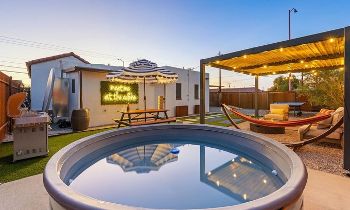 Santa Rita Park House | Newly Renovated Downtown Adobe Oasis w/Pool, BBQ, Firepit, Games