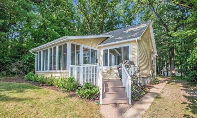 Newaygo House | Newly Renovated Lake Front Home w/ Sandy Beach