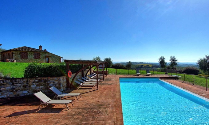 Castelnuovo Berardenga Apartment | Nice apartment for 2 guests with pool, A/C, TV and panoramic view, close to Siena