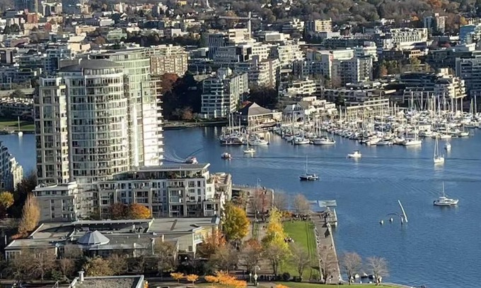 Granville Island Apartment | Ocean/city/mountain view /AC/free parking/1 BR