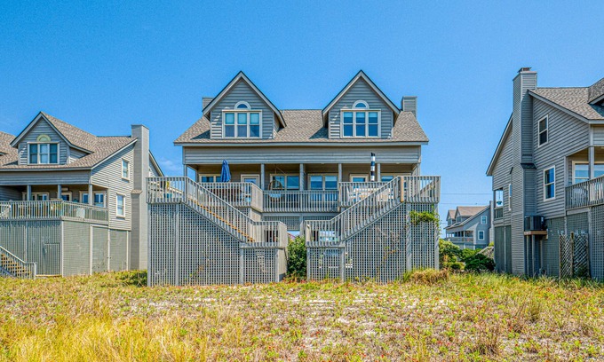 Topsail Beach House | Ocean-view duplex - dog-friendly - pool & beach access, central AC & W/D
