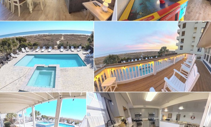 Crescent Beach House | Oceanfront, Central, Huge 5k sq ft Home w Huge Private Pool, Hot tub, & Gameroom