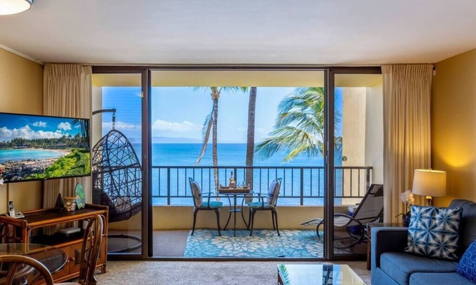 Kihei Apartment | Oceanfront condo with amazing views @ Sugar Beach Resort, Central AC, and more!