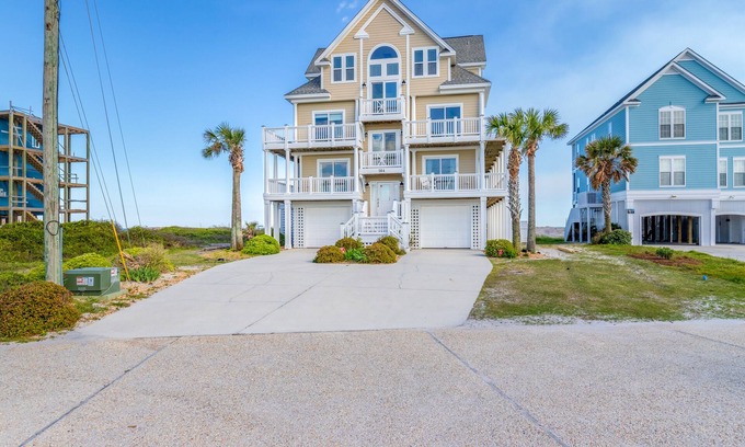 North Topsail Beach House | Oceanfront retreat with private heated pool, hot tub, elevator, & beach access