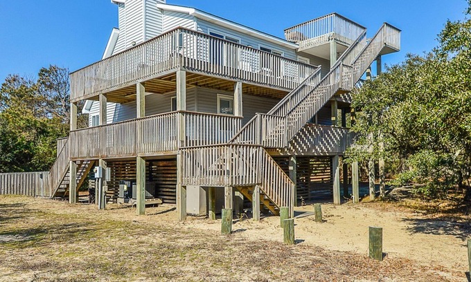 Carova Beach House | Oceanside, 5 BRs, Wild Horses, 600 ft to Beach Access, 4wheel Drive Area, 4x2398, The T House