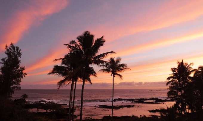 Hilo Condo | Oceanside Delight, on Hilo beach , 180 degree VIEWS !!!