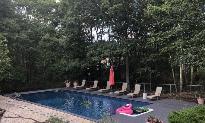 Sag Harbor House | Open Floor Concept, Multiple Living Areas, Multi-Level Deck, Heated Pool,.