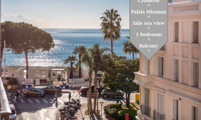Cannes City Centre Apartment | Palais Miramar: 1 bed side sea view