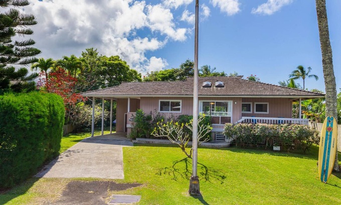 Hanalei Palms House | Palm One Surf House, The Heart of Hanalei, TVNC# 5125