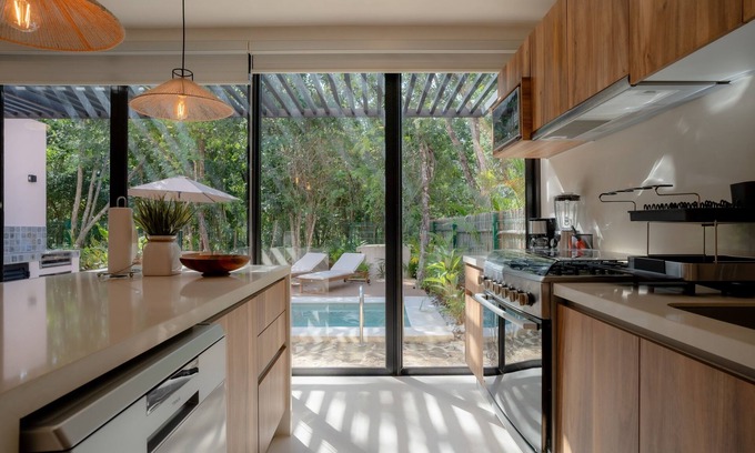 Tulum House | Paradise at its finest with plunge pool, jetted tub, partial AC, & washer/dryer