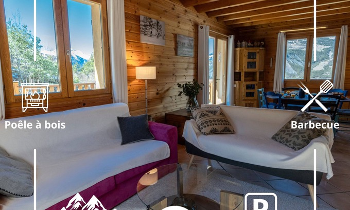 Enchastrayes Ski Chalet | Parenthèse Alpine - Terrasse Panoramique - Parking