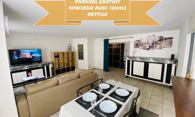 Centre Erlon Apartment | Parking & 100m2 en plein centre ville