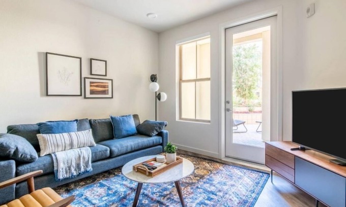 Whisman Station Condo | Peaceful 1BR Condo with Pool and Lush Landscaping