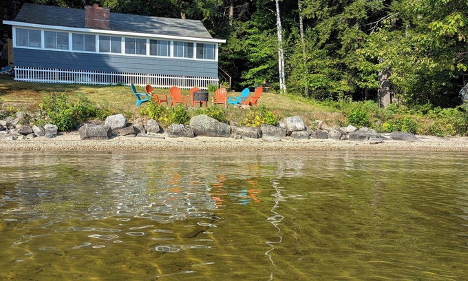 Bridgton Cottage | Peaceful 3 BR year round cottage w/dock and sandy beach on Long Lake in Bridgton