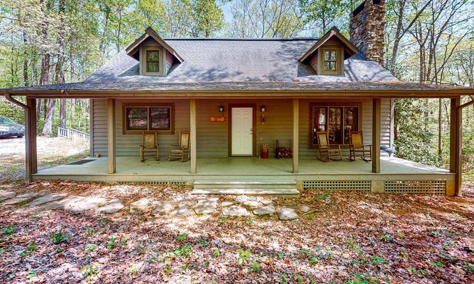 Saluda Cabin | Peaceful cabin with game room, WiFi, fireplace & spacious deck with grill