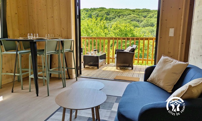 Saint-Berthevin Cottage | Peaceful Chalet at Camping de Coupeau for 4 Guests